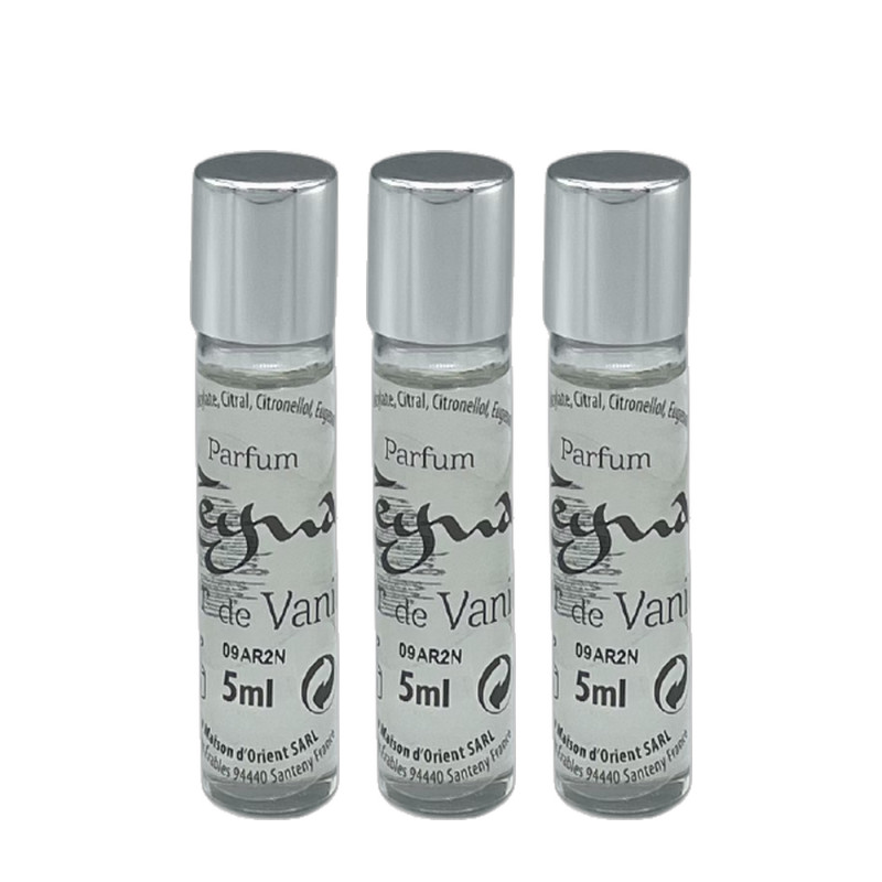 Lot de 3 eaux de parfum roll-on Fleur de vanille  3 x 5 ml