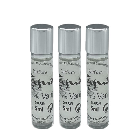 Lot de 3 eaux de parfum roll-on Fleur de vanille  3 x 5 ml